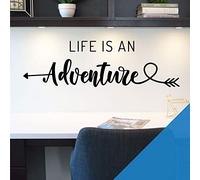 Life is an Adventure - Wall Quote Art Sticker Inspirational Home [Medium] [Ocean]