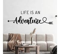 Life is an Adventure - Wall Quote Art Sticker Inspirational Home [XLarge] [Black]