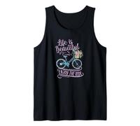 Life is Beautiful Enjoy The Ride Bicycle with Flowers Tank Top
