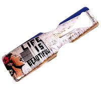Life is Beautiful Luggage Tag Name Tag Suitcase Label with Social Media Address ID Card Travel Holiday for Checked Luggage Hand Bag Strap - ONE Loop No Strings
