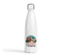 Life is Best - Camping Drinks Bottle - Stainless Steel Double-Walled - Hand-Printed in The UK - Hot & Cold Drink Bottle - 500ml - Gift for Camping, Outdoors, Caravan, Campervan