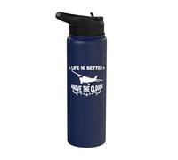 Life is Better Above The Clouds Flying Airplane Pilot Stainless Steel Insulated Water Bottle