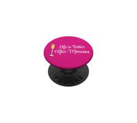 Life is Better After Mimosas Funny Sunday Brunch Graphic Art PopSockets Adhesive PopGrip