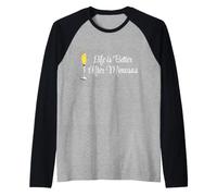 Life is Better After Mimosas Funny Sunday Brunch Graphic Art Raglan Baseball Tee