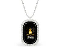 Life Is Better Around The Campfire Brilliant White Diamond Necklaces Dainty Pendant Necklace Trendy Metal Jewelry Gift for Women
