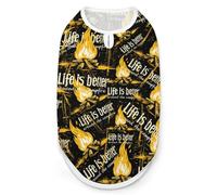 Life Is Better Around The Campfire Cute Printed Dog Shirt Clothes Lightweight Sleeveless Pet Tank Top for Small Medium Large Pets