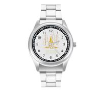 Life is Better Around The Campfire Men's Simple Watch with Stainless Strap Fashion Easy Reader Wristwatch Gifts for Men