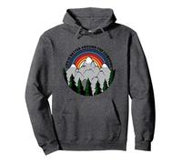 Life is better around the campfire Outdoor Camping Retro Pullover Hoodie, Adult Unisex, Dark Heather Grey, X-Large