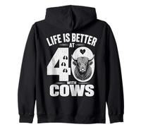 Life Is Better At 40 With Highland Cows Funny 40th Birthday Zip Hoodie