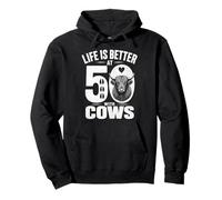 Life Is Better At 50 With Highland Cows Funny 50th Birthday Pullover Hoodie