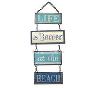 Life Is Better At The Beach Hanging Vintage Design Metal Sign