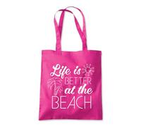 Life is Better at The Beach Tote Shopping Bag 10 Litres Capacity 42 x 38cm