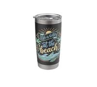Life is Better at The Beach Waves Sun Stainless Steel Insulated Tumbler