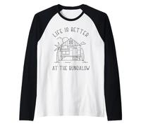 Life is Better At The Bungalow Coastal Beach House Living Raglan Baseball Tee