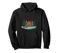 Life is Better at The Cabin Rustic Outdoors Retreat Pullover Hoodie, Adult Unisex, Black, XL