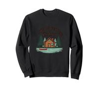 Life is Better at The Cabin Rustic Outdoors Retreat Sweatshirt, Adult Unisex, Black, M