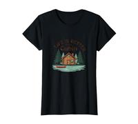 Life is Better at The Cabin Rustic Outdoors Retreat T-Shirt, Women, Black, 3XL