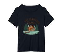 Life is Better at The Cabin Rustic Outdoors Retreat T-Shirt, Women's Plus, Black, 3X