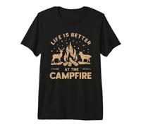 Life is Better at The Campfire Funny Animal Nature Camping Premium T-Shirt