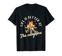 Life is Better at The Campfire Happy Camper Camping Lover T-Shirt