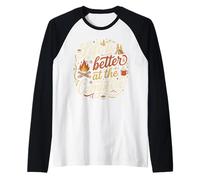 Life is Better at The Campfire Happy Camping Outdoors Time Raglan Baseball Tee