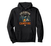LIFE IS BETTER AT THE CAMPFIRE Outdoor Adventure Campers Pullover Hoodie