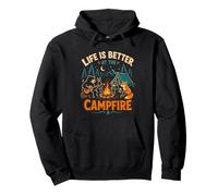 LIFE IS BETTER AT THE CAMPFIRE Outdoor Adventure Campers Pullover Hoodie