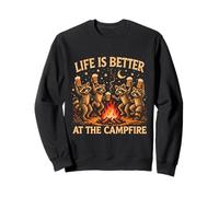 Life Is Better At The Campfire Raccoons Beer Vintage Camping Sweatshirt
