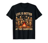 Life is Better At The Campfire Raccoons Beer Vintage Camping T-Shirt