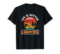 Life is Better At The Campfire Retro Camper T-Shirt