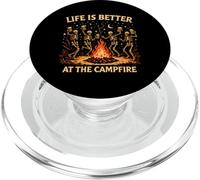 Life Is Better At The Campfire Spooky Skeleton Beer Camping PopSockets PopGrip for MagSafe