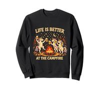 Life Is Better At The Campfire Unicorns Beer Vintage Camping Sweatshirt