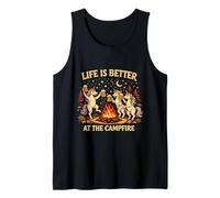 Life is Better At The Campfire Unicorns Beer Vintage Camping Tank Top