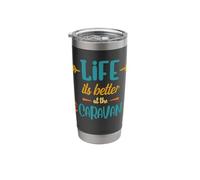 Life is Better at The Caravan Life Lets Camp Funny Camping Stainless Steel Insulated Tumbler