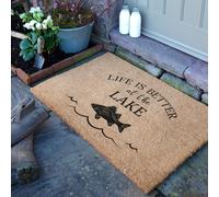 Life Is Better At The Lake Doormat (90 x 60cm) Artsy Mats Brown 90cm x 60cm