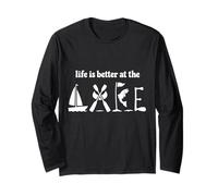 Life is Better At The Lake Fishing Kayak Paddle Sailboat Long Sleeve T-Shirt