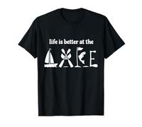 Life is Better At The Lake Fishing Kayak Paddle Sailboat T-Shirt