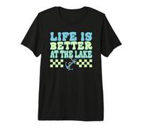 Life is Better at The Lake Retro Anchor Summer Boating Premium T-Shirt