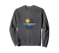 Life Is Better At The Lake Sunset Waves Vacation Sweatshirt, Adult Unisex, Dark Heather Grey, M
