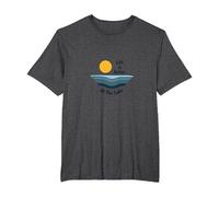 Life is Better at The Lake Sunset Waves Vacation T-Shirt, Men's Big and Tall, Dark Heather Grey, 3X Tall