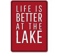 Life Is Better At The Lake Tin Sign, Lake Decor,Lake Lover Home Gift Home Decor Art Wall Decor Metal Sign Poster 8X12 Inches