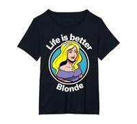 Life is Better Blonde T-Shirt, Women's Plus, Black, 2X