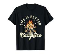 Life is Better by The Campfire Happy Camper Camping Lover T-Shirt