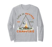 Life is Better by The Campfire Hiking Sayings for Family Long Sleeve T-Shirt