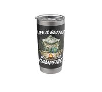 Life is Better By The Campfire Mountain Camping Camper Stainless Steel Insulated Tumbler