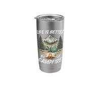 Life is Better By The Campfire Mountain Camping Camper Stainless Steel Insulated Tumbler