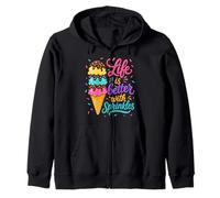 Life Is Better Funny Sprinkles Lover Ice Cream Zip Hoodie