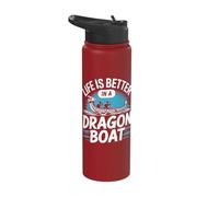 Life is Better in a Dragon Boat Stainless Steel Insulated Water Bottle