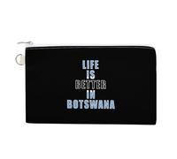 Life is Better in Botswana Canvas Coin Purse Fashion Travel Makeup Bag