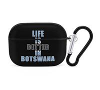 Life Is Better in Botswana Compatible with Airpod Pro Case Cover Skin with Keychain